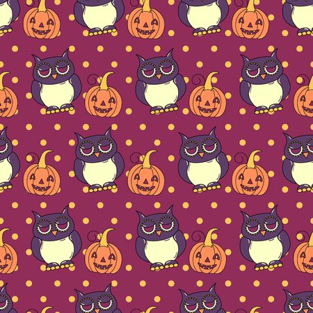 Seamless halloween pattern, flat style. Endless texture. Use for wallpaper, textiles, pattern fills, web page backgroundのイラスト素材