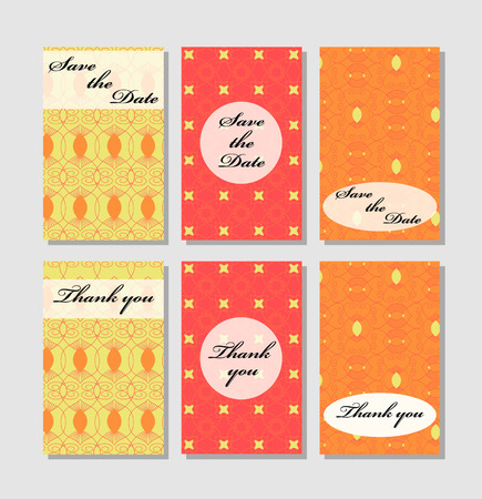 Vintage vector card templates. Can be used for Save The Date, baby shower, mothers day, valentines day, birthday cards, invitations. Template Vector response card save the date cardのイラスト素材