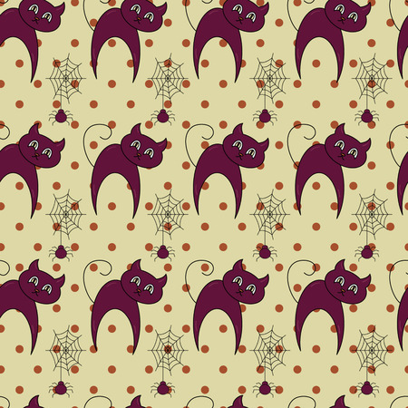 Seamless halloween pattern, flat style. Endless texture. Use for wallpaper, textiles, pattern fills, web page backgroundのイラスト素材