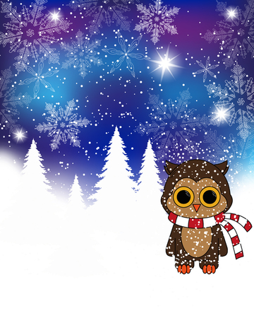 Christmas Card with Santa Claus - vector christmas illustration template with copy space.のイラスト素材