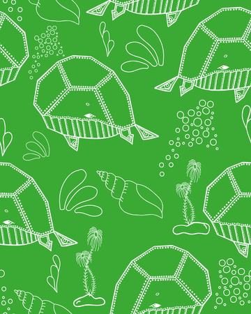 Seamless pattern. Marine Drawings. Vector Illustrations Robot Inhabitants of the Underwater World. Steampunk animalのイラスト素材