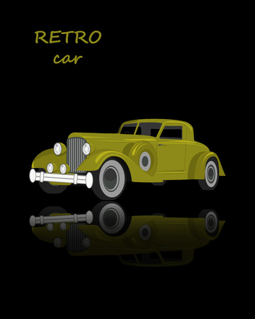 Retro car, vintage collection, classic garage sign, illustration, can be used for design, invitations card, infographicsのイラスト素材
