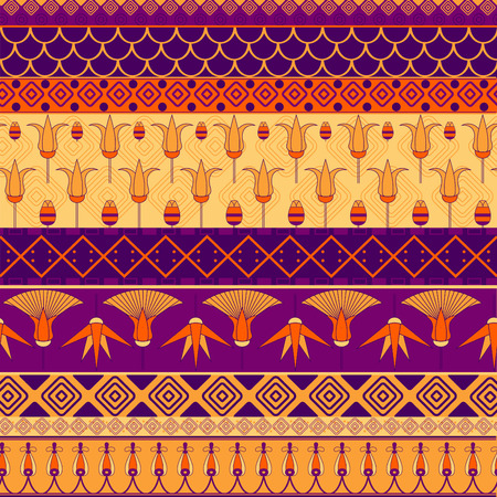 Ancient Egyptian ornament Tribal seamless pattern. ?an be used for cloth, jackets,  invitation, flyers, bags, notebooks, cards, envelopes, pads, blankets, furniture, packing,のイラスト素材