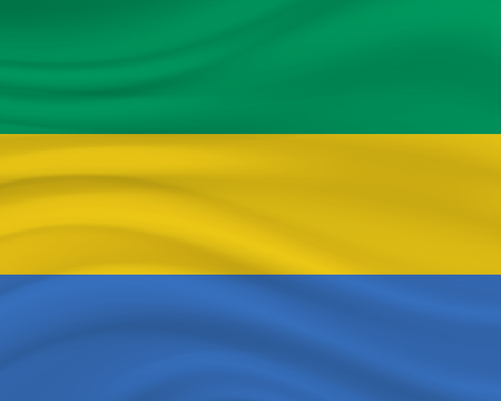 17 August, Gabon Independence Day background in national flag color theme. Gabon National Day. Celebration banner with waving flag. Vector illustrationのイラスト素材