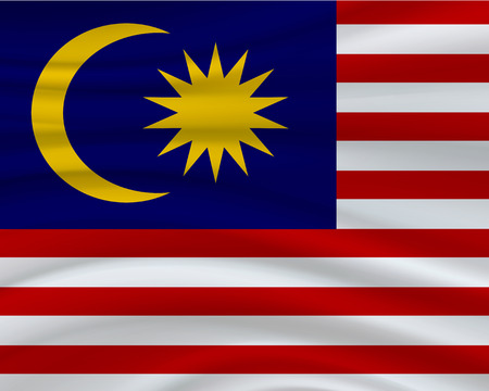 31 August, Malaysia Independence Day background in national flag color theme. Gabon National Day. Celebration banner with waving flag. Vector illustrationのイラスト素材