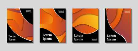 Minimal vector covers set. Future trendy abstract gradient pattern geometric background. Dynamic shapes composition. Eps10. Can be use for journal, composition, cover, book, certificate, card, flyerのイラスト素材
