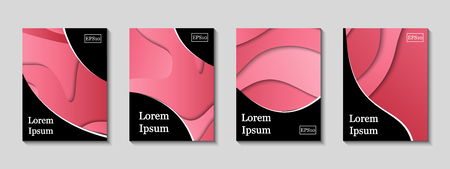 Minimal vector covers set. Future trendy abstract gradient pattern geometric background. Dynamic shapes composition. Eps10. Can be use for journal, composition, cover, book, certificate, card, flyerのイラスト素材