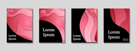 Minimal vector covers set. Future trendy abstract gradient pattern geometric background. Dynamic shapes composition. Eps10. Can be use for journal, composition, cover, book, certificate, card, flyerのイラスト素材