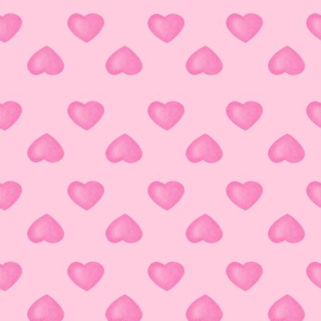 Pink background. Seamless pattern with light hearts. Can be used for pattern fills, surface...