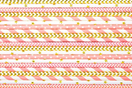 Drinking paper straws of seamless pattern