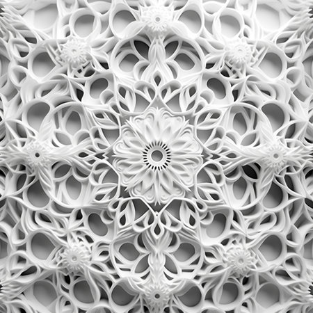 Abstract black and white fractal. Fractal art background for creative design. Decoration for wallpaper, desktop, poster, cover booklet. Print for clothes, t-shirt. Creative illustration for designの素材