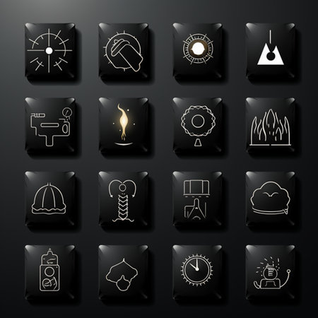 Set of black icons on the theme of the weather. Vector illustrationの素材
