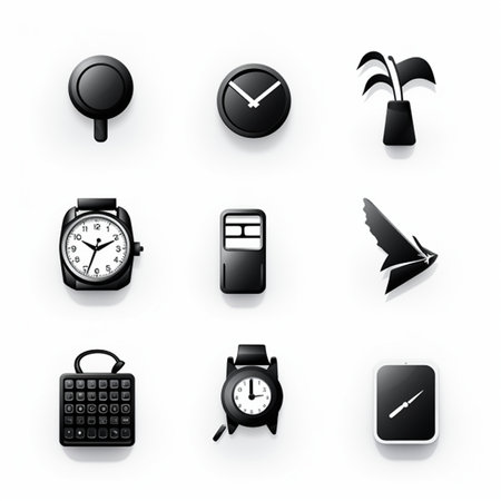 Realistic Detailed 3d Alarm Clock Icons Set. Vectorの素材