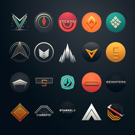 Set of minimalistic geometric shapes and line icons. Vector illustration.の素材