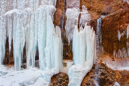 Big waterfall in Upper Chegem, Kabardino-Balkaria, Chegem gorge, Russiaの写真素材