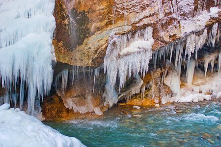 Big waterfall in Upper Chegem, Kabardino-Balkaria, Chegem gorge, Russiaの写真素材