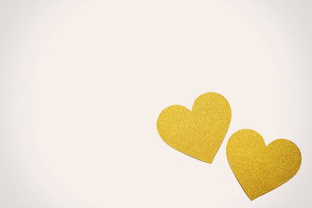 Love hearts on white background. Valentine's day card concept. Paper-cut red heart. Heart on Valentine's day backgroundの写真素材