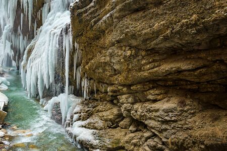 Big waterfall in Upper Chegem, Kabardino-Balkaria, Chegem gorge, Russiaの写真素材