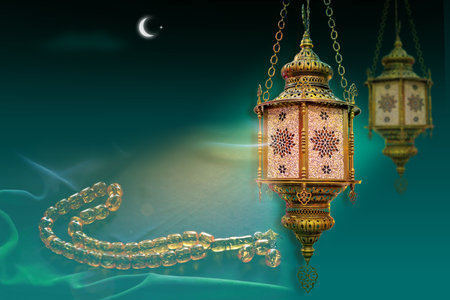 Decoration of the festival of Arab-Islamic culture religious backgroundの写真素材