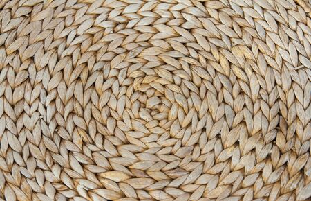 Braided surface from stems of dry corn, ancient hand workの写真素材