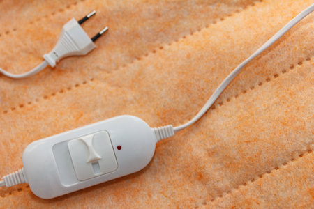 A warm two-sided new electric sheet, lies assembled, and on top of the sheet lie a temperature...