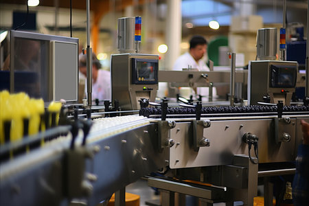 Wine Bottling Process. Winemaking at Winery, Bottling Line Production, Vineyard Industryの素材