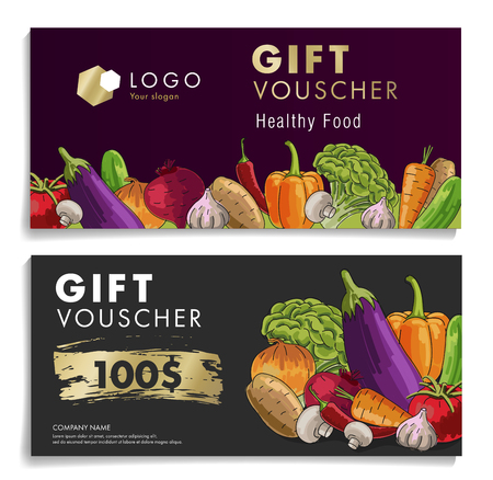 Gift cards for grocery store, premium segmentのイラスト素材