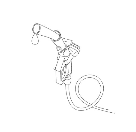 refueling gas feulling nozzel linear 3d illustration outline graphicのイラスト素材