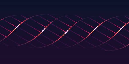 DNA curve glowing forming texture on dark backgroundのイラスト素材