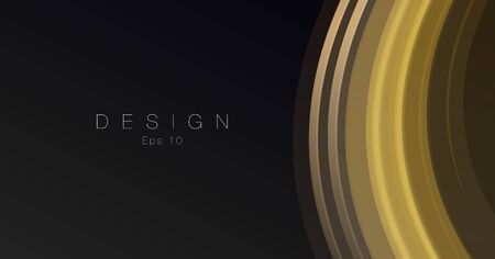 Close up golden blend gradient circles close up, right side of the composition with place for copyのイラスト素材