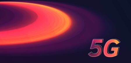 Round circles in space, hot radioactive waves glowing in the dark with 5g copy