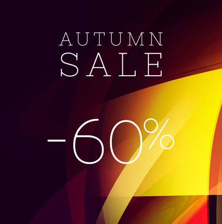 Autumn sale banner with abstract graphic geometry shapes in golden colours with per centのイラスト素材
