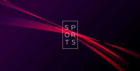 Abstract dynamic graphic element of red stripes forming lens glow shape with typography sportsのイラスト素材