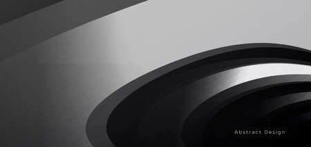 Abstact metal 3d shapes in space forming abstract texture, cover design wallaperのイラスト素材