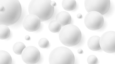 Abstract 3D white spheric background, atoms moleculas illustrationのイラスト素材