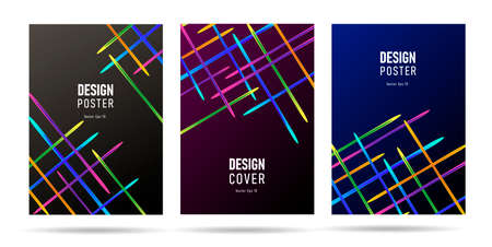 Poster or web banner template background with laser bright straight lines shooting from the edges of the composition, pamphlet cover designのイラスト素材