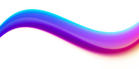 Fluid wave shape of bright gradient, soft smooth curve graphic element, isolated