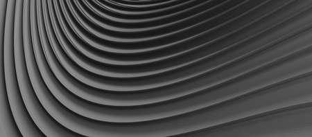abstract 3d black background, volume curved lines revolving around center and creatin texture, digital wallpaperのイラスト素材