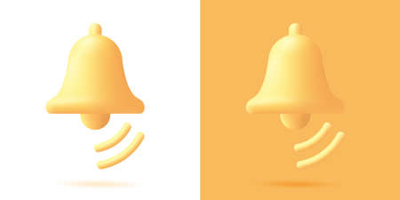 3d icon illustration of a school nell ringing, christmas bellのイラスト素材