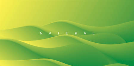 Green volume waves abstract background, nature eco wallpaper or presentation backdrop, abstractのイラスト素材