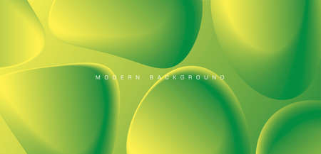 Fluid green shapes abstract background, soft bubbles creating abstract texture, eco nature wallpaperのイラスト素材