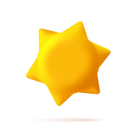 3d icon of sun, smooth simple shape, isolatedのイラスト素材