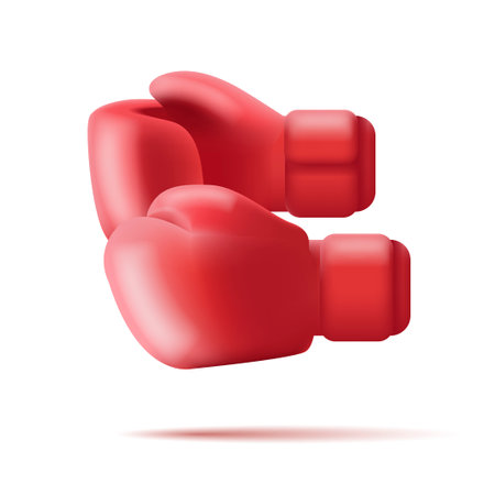 3d illustration of red boxing gloves, isolatedのイラスト素材