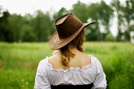 girl in hatの写真素材