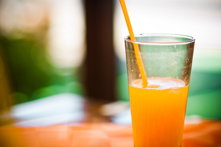 glass of orange juiceの写真素材