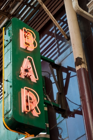 Red and Green Neon Bar Signの写真素材
