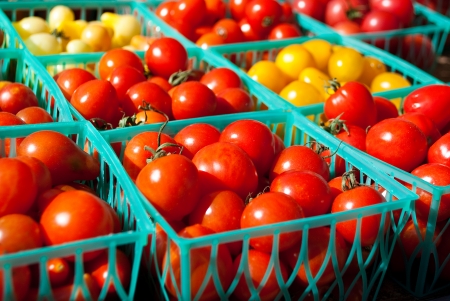 Cherry Tomatoes for Sale at the Farmers Marketの写真素材