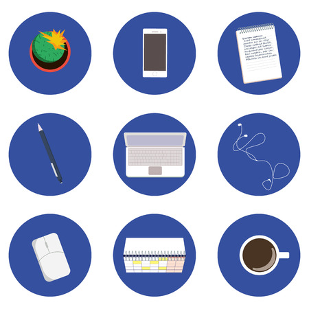 Set of icons for business in flat designのイラスト素材