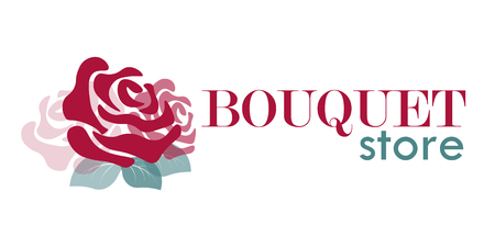 rose for bouquet store or flower shop in vectorのイラスト素材