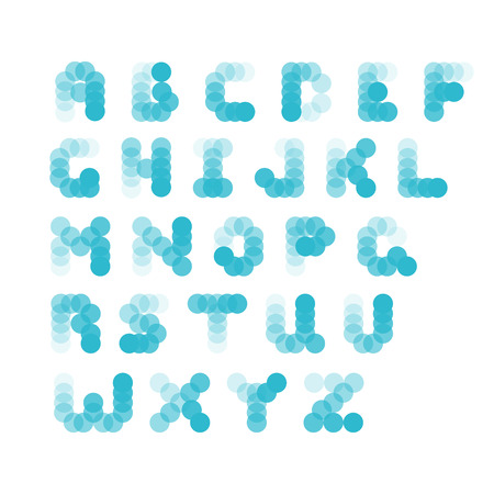 abstract alphabet from bubbles in vector, letteringのイラスト素材